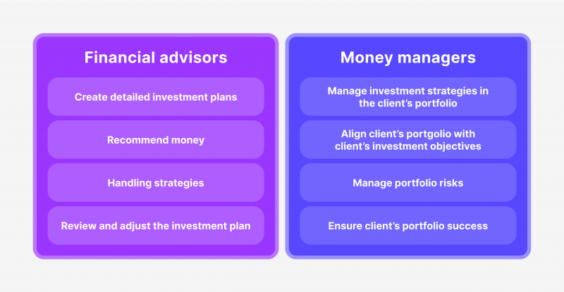key differences between financial advisors and money managers