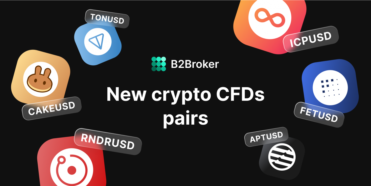 B2BROKER, 6개의 새로운 암호화폐 CFD 쌍으로 암호화폐 유동성 제공 확대