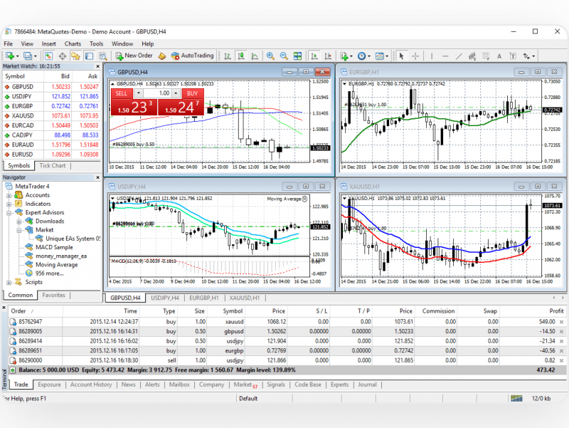 MT4 interface