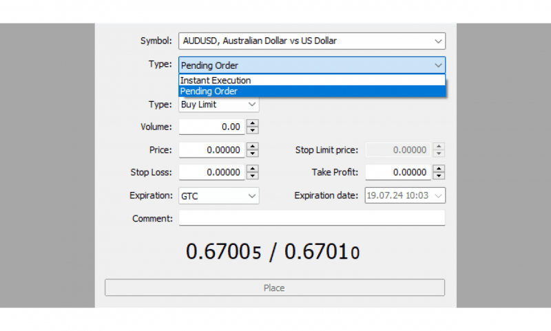 order creation in MT5