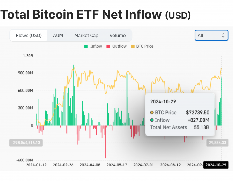 Bitcoin spot ETF inflow