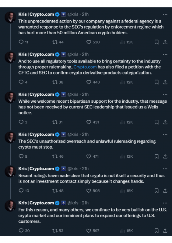 crypto.com CEO on X