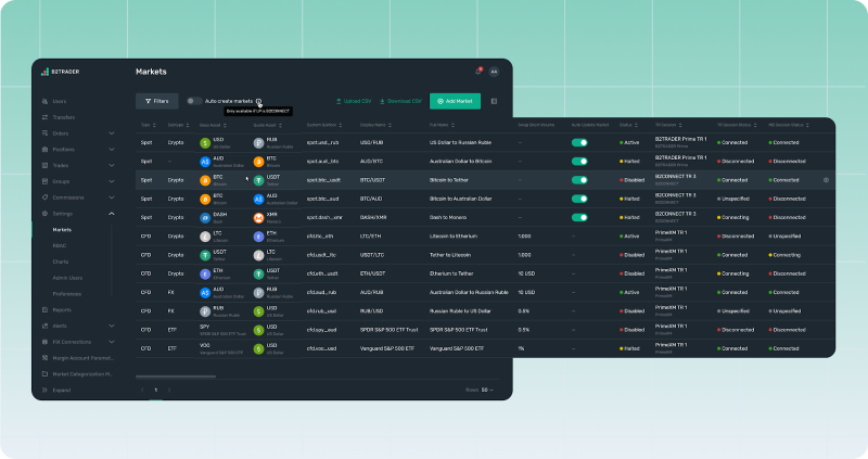 LPs list in B2TRADER