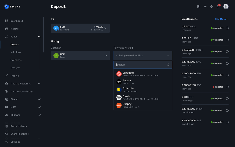 Enhanced Deposit & Withdrawal Page Enhanced Deposit & Withdrawal Page
